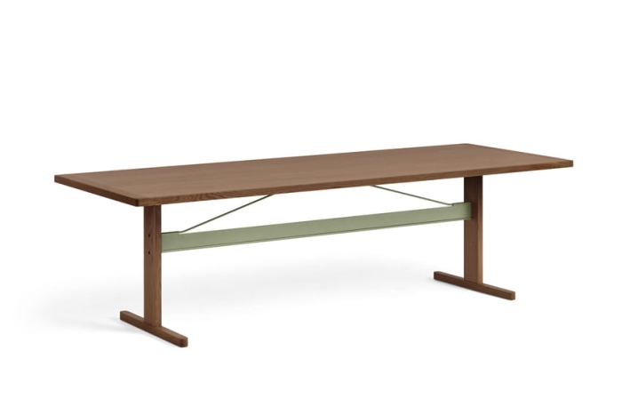 9462391509000_Passerelle Table L260xW95xH74 wb lacquer walnut tabletop, frame and edge green powder coated crossbar.jpg