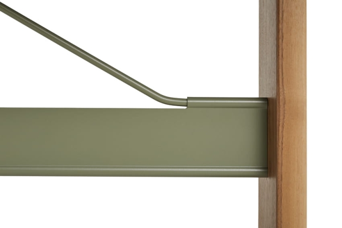 9462911509000_Passerelle High Table wb lacquer walnut frame and edge thyme green powder coated crossbar 03.jpg