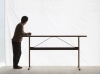 Passerelle High Table wb lacquered oak frame and edge burgundy powder coated crossbar 01.jpg