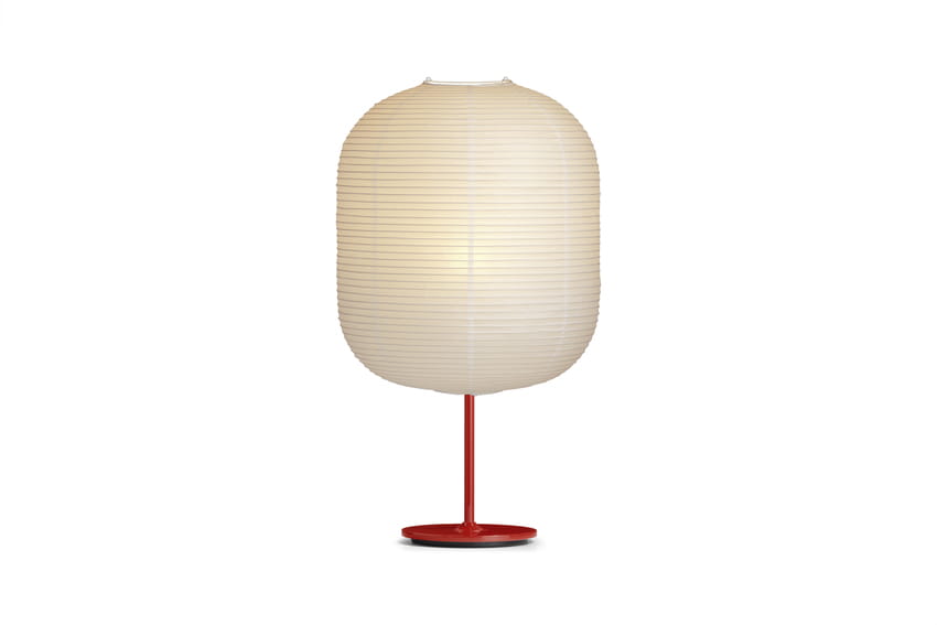 9452113009000_Common Table lamp base signal red steel stem and signal red base_Oblong shade on.jpg