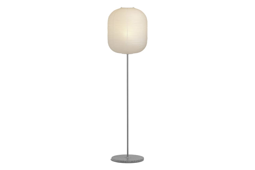 9452154009000_Common Floor Lamp base summit grey steel stem and grey terrazzo base_Oblong shade on.jpg