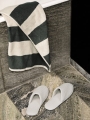 Waffle Slippers grey_Frotte Stripe dark green.jpg