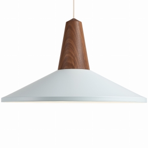 SCHNEID lampa wisząca EIKON SHELL orzech/ błękitny 
