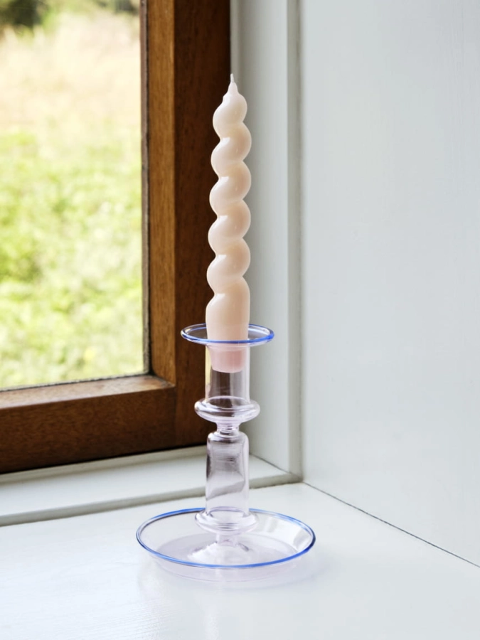Flare M pink with blue rim_Candle Spiral light rose.jpg