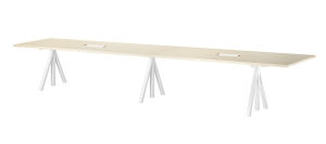 STRING stół konferencyjny z regulacją wysokości CONFERENCE TABLE  jesion/ biały