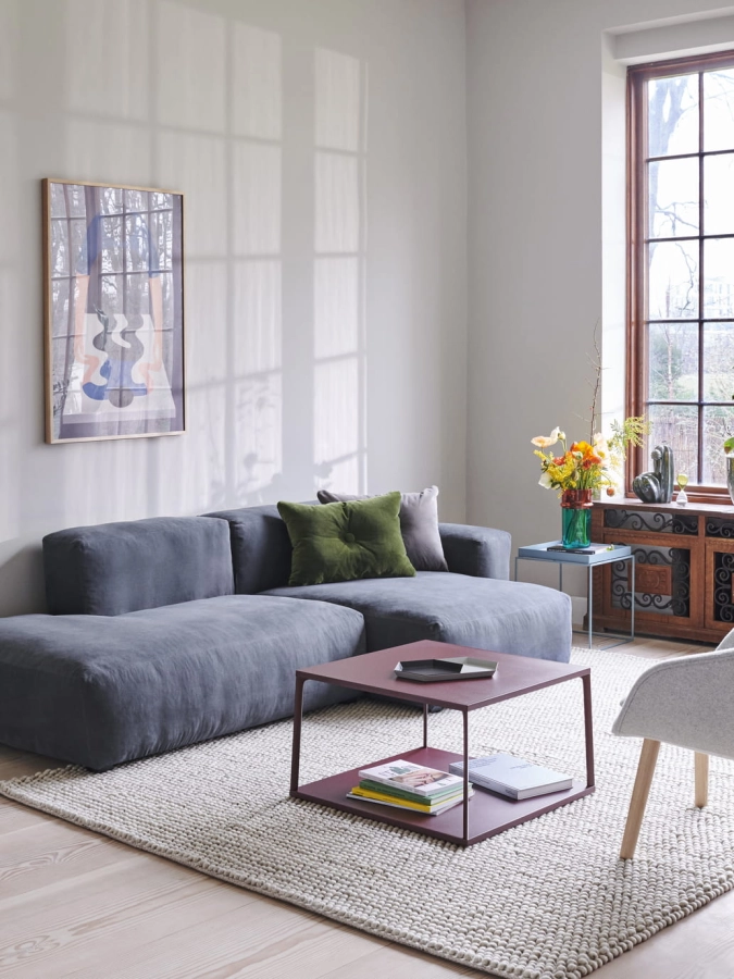Mags Soft Low Linara 198_Eiffel Coffee Table Square dark brick_Peas soft grey.jpg