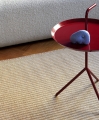 DLM cherry red high gloss_W and S Little Lion Sculpture light blue_Tapis off white and lavender.jpg