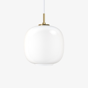 LOUIS POULSEN lampa wisząca VL45 RADIOHUS 25 cm miedź/ szkło opalowe 