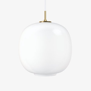 LOUIS POULSEN lampa wisząca VL45 RADIOHUS 37 cm miedź/ szkło opalowe 