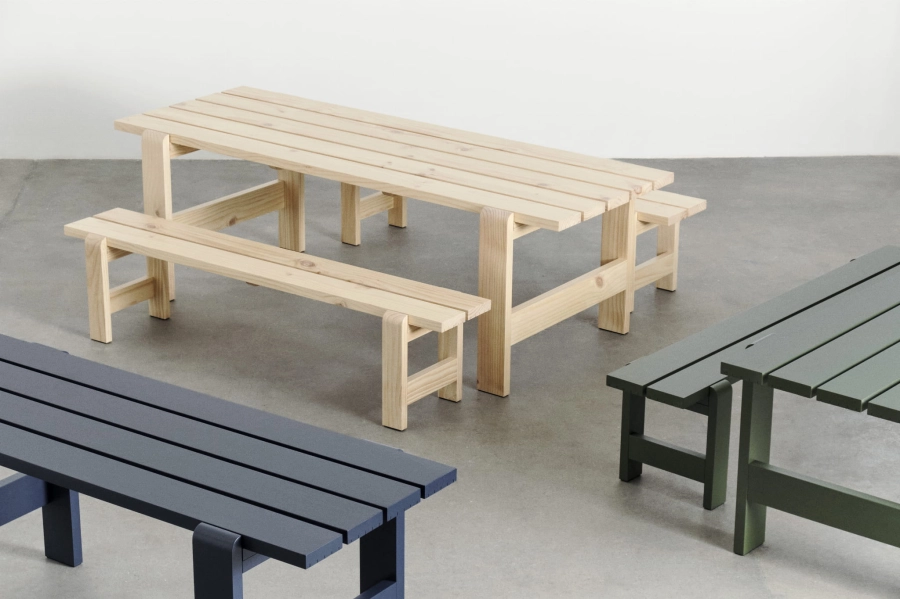 Weekday Table steel blue_olive_wb lacquer pinewood_Weekday Bench olive_wb lacquer pinewood.jpg