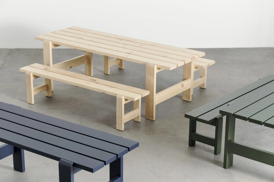 Weekday Table steel blue_olive_wb lacquer pinewood_Weekday Bench olive_wb lacquer pinewood.jpg