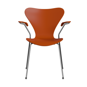 FRITZ HANSEN krzesło z podłokietnikami SERIES 7 fornir lakierowany, rajski pomarańcz