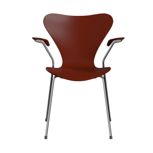 FRITZ HANSEN krzesło z podłokietnikami SERIES 7 fornir lakierowany, wenecka czerwień