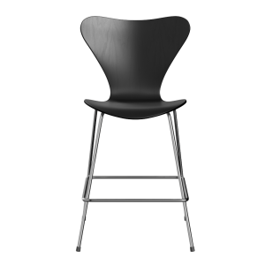 FRITZ HANSEN krzesło barowe SERIES 7 64cm, fornir barwiony, czarny