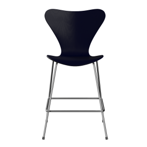 FRITZ HANSEN krzesło barowe SERIES 7 64cm, fornir barwiony, granatowy