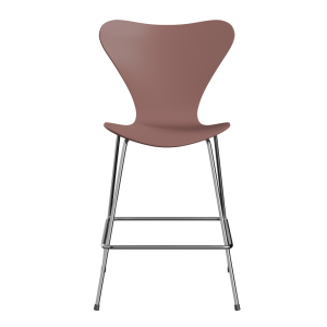 FRITZ HANSEN krzesło barowe SERIES 7 64cm, fornir lakierowany, dzika róża