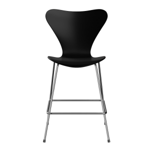 FRITZ HANSEN krzesło barowe SERIES 7 64cm, fornir lakierowany, czarny