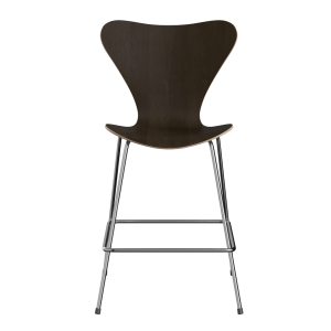 FRITZ HANSEN krzesło barowe SERIES 7 64cm, fornir naturalny, ciemny dąb