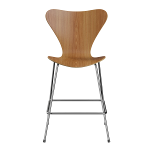 FRITZ HANSEN krzesło barowe SERIES 7 64cm, fornir naturalny, wiąz