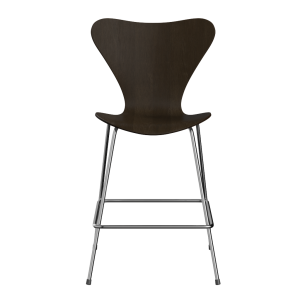 FRITZ HANSEN krzesło barowe SERIES 7 64cm, fornir naturalny, bardzo ciemny dąb