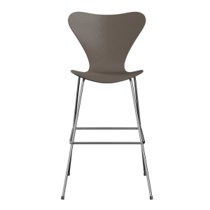 FRITZ HANSEN krzesło barowe SERIES 7 76cm, fornir barwiony, gliniany brąz
