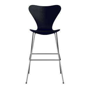 FRITZ HANSEN krzesło barowe SERIES 7 76cm, fornir barwiony, granatowy