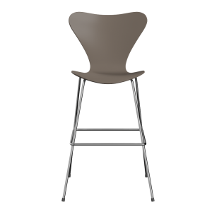 FRITZ HANSEN krzesło barowe SERIES 7 76cm, fornir lakierowany, gliniany brąz