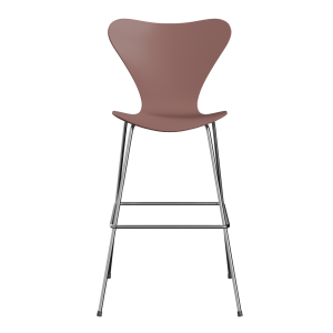 FRITZ HANSEN krzesło barowe SERIES 7 76cm, fornir lakierowany, dzika róża