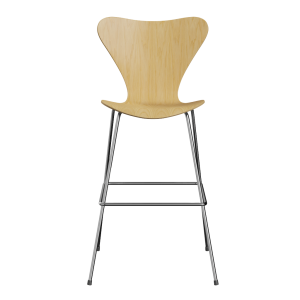 FRITZ HANSEN krzesło barowe SERIES 7 76cm, fornir naturalny, jesion