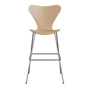FRITZ HANSEN krzesło barowe SERIES 7 76cm, fornir naturalny, buk