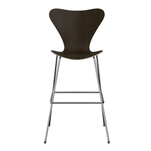 FRITZ HANSEN krzesło barowe SERIES 7 76cm, fornir naturalny, ciemny dąb