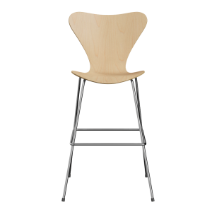 FRITZ HANSEN krzesło barowe SERIES 7 76cm, fornir naturalny, klon