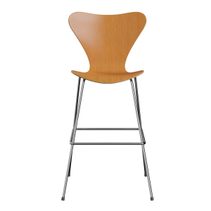 FRITZ HANSEN krzesło barowe SERIES 7 76cm, fornir naturalny, sosna oregon