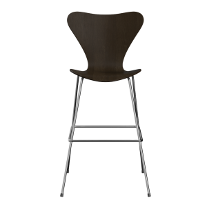 FRITZ HANSEN krzesło barowe SERIES 7 76cm, fornir naturalny, bardzo ciemny dąb