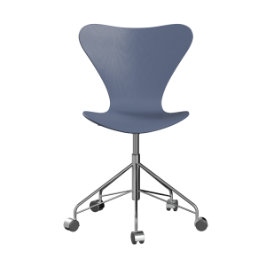 FRITZ HANSEN krzesło obrotowe SERIES 7 fornir barwiony, błękit zmierzchu