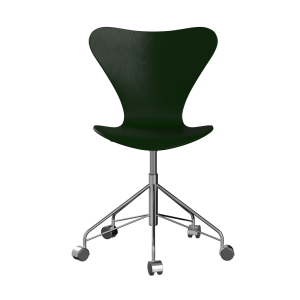 FRITZ HANSEN krzesło obrotowe SERIES 7 fornir barwiony, ciemny zielony