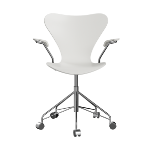FRITZ HANSEN krzesło obrotowe z podłokietnikami SERIES 7 fornir lakierowany, biały