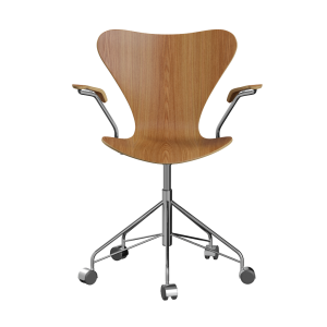 FRITZ HANSEN krzesło obrotowe z podłokietnikami SERIES 7 fornir naturalny, wiąz