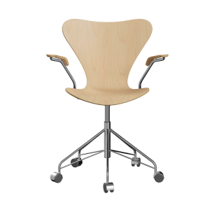 FRITZ HANSEN krzesło obrotowe z podłokietnikami SERIES 7 fornir naturalny, klon