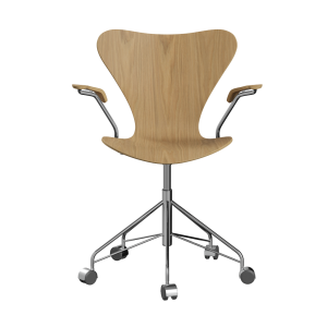 FRITZ HANSEN krzesło obrotowe z podłokietnikami SERIES 7 fornir naturalny, dąb
