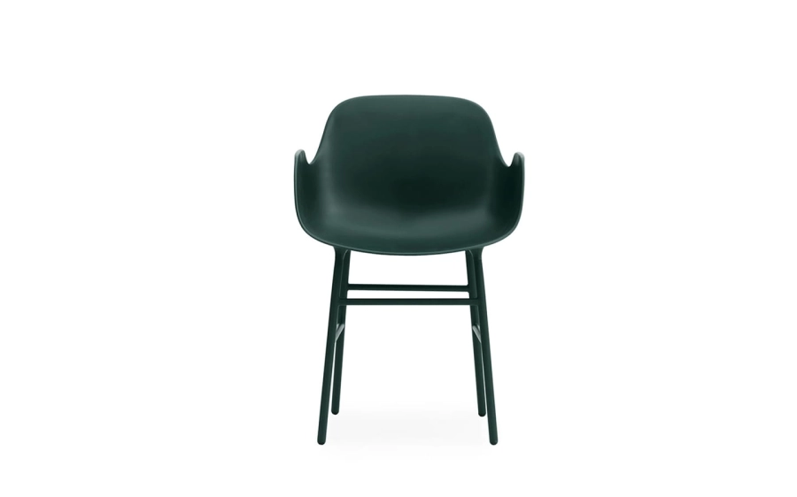 NORMANN COPENHAGEN krzesło z podłokietnikami FORM stal/zielone
