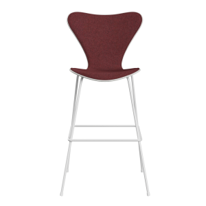 FRITZ HANSEN krzesło barowe SERIES 7 76cm barwiony fornir, tapicerowany front