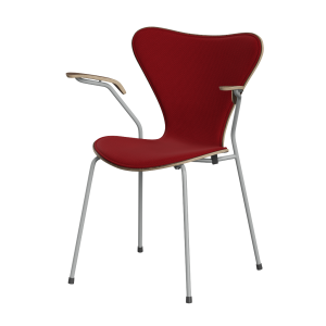 FRITZ HANSEN krzesło z podłokietnikami SERIES 7 naturalny fornir, tapicerowany front