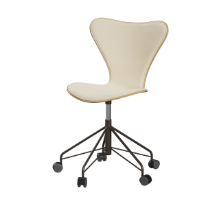 FRITZ HANSEN krzesło obrotowe SERIES 7 naturalny fornir, tapicerowany front 