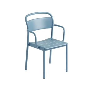 MUUTO krzesło ogrodowe z podłokietnikami LINEAR STEEL bladoniebieskie