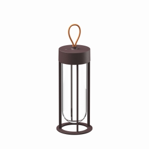 FLOS lampa przenośna IN VITRO ciemnobrązowa