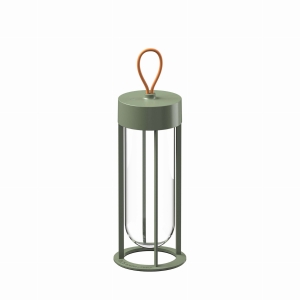 FLOS lampa przenośna IN VITRO bladozielona