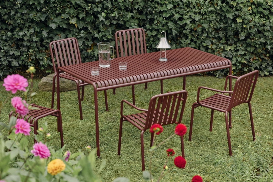 Palissade Table_Palissade Armchair_Palissade Chair_Palissade Stool iron red_Mousqueton brushed stainless steel.jpg