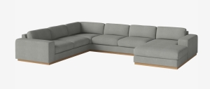 BOLIA sofa 7-osobowa z szezlongiem SEPIA podstawa dąb olejowany