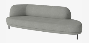 BOLIA sofa 3-osobowa z otwartym zakończeniem GRACE podstawa dąb olejowany
